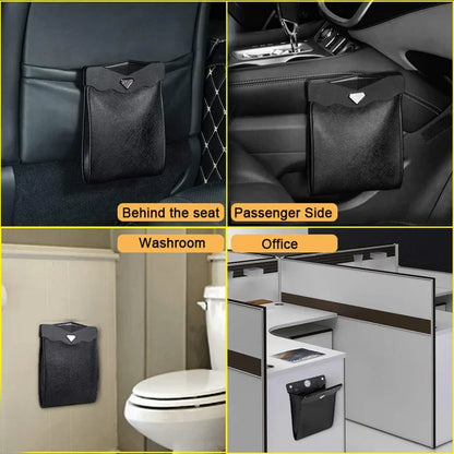 Smart LED Waterproof Car Leather Trash Can